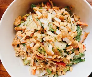 Thai peanut noodle bowl